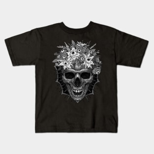 Bones and Botany Skull and creepy eyeball bouquet #2 Kids T-Shirt